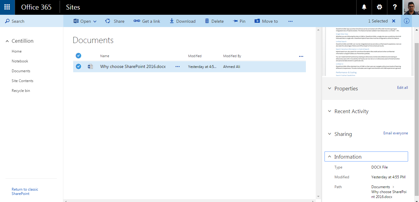 SharePoint Online enhanced document library